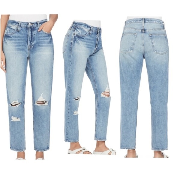 FRAME Le Pegged Jean High Rise Straight Leg Jean Gladys Wash NWT - Picture 1 of 9